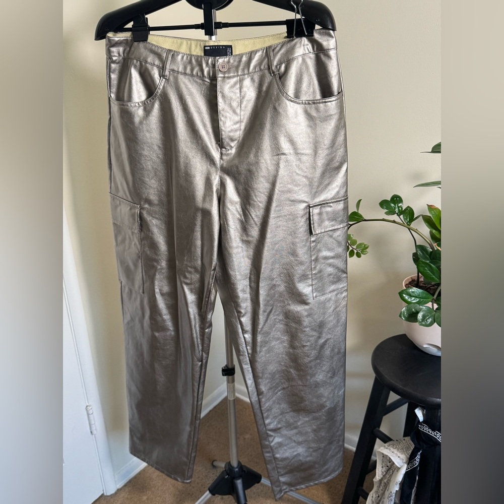 Metallic Cargo Pants